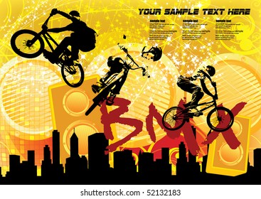 Vector of BMX cyclist