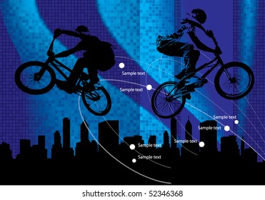 Vector of BMX cyclist