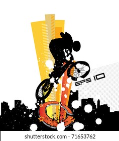 Vector of BMX cyclist