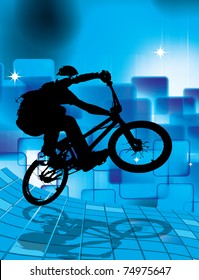 Vector of BMX cyclist