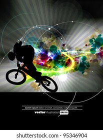 Vector of BMX cyclist