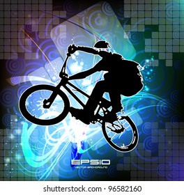 Vector of BMX cyclist