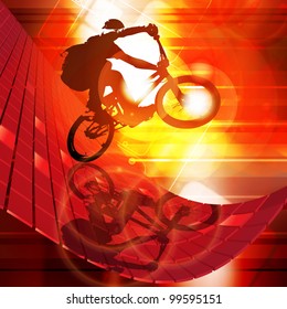 Vector of BMX cyclist