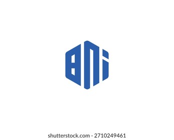 Logotipo del BNI del Vector, letra BNI, diseño del logotipo de la letra de VBI. Logotipo del monograma en mayúsculas de la letra inicial VBI.