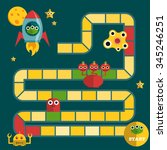 Vector board game with aliens in space.