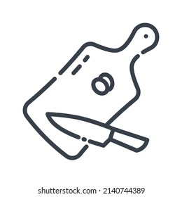 Panel vectorial e icono de línea de cuchillo aislado en fondo transparente. 