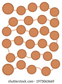 Vector boardgame template. Blank brown board game isolated on white background. Preschool printable educational activity or worksheet sample. Playing field illustration
