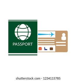 vector boarding passport and ticket isolated icon - passenger flight documents sign symbol . airplane journey illustration vector