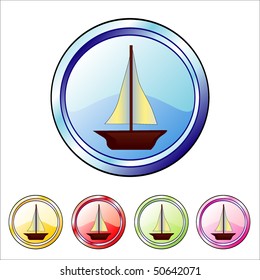 Vector boat buttons