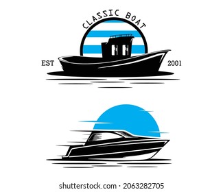 Vector boat design logo collection collection
