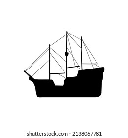 Vector boat icon. Black boat vector illustration.