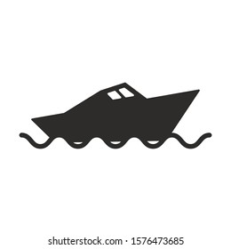 Vector boat icon. Logo illustration.