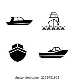 vector boat icon set, vector ship illustration on white background..eps