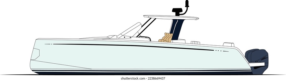 Vector Boat Line Art and Illustration 