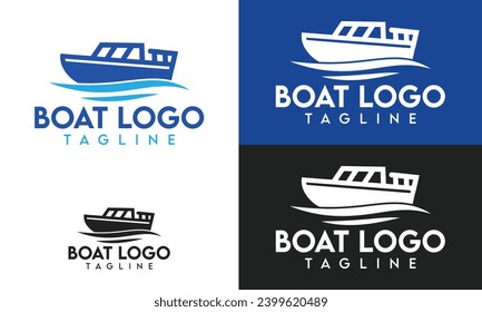 Vector Boat Logo Design Template. Branding Element.