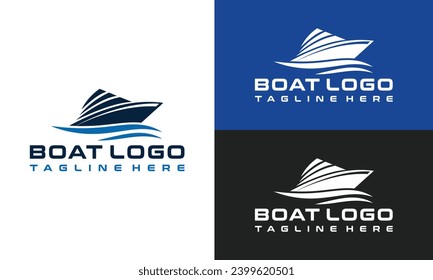 Vector Boat Logo Design Template. Branding Element.
