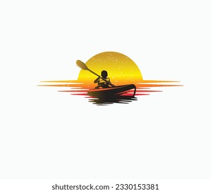 vector boat with a man logo design . abstract6 boat man logo design 