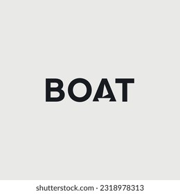 Diseño de logotipo de texto mínimo para embarcación vectorial