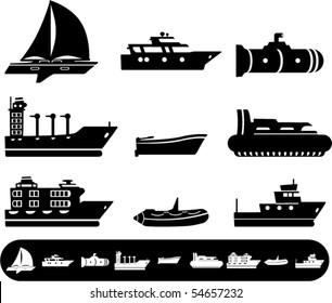 Vector- Boat and Ship icons