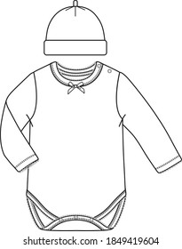 Vector body and beanie design for baby girl.