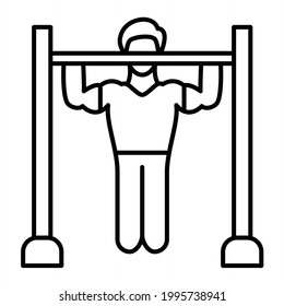Diseño del icono de contorno de peso corporal del vector
