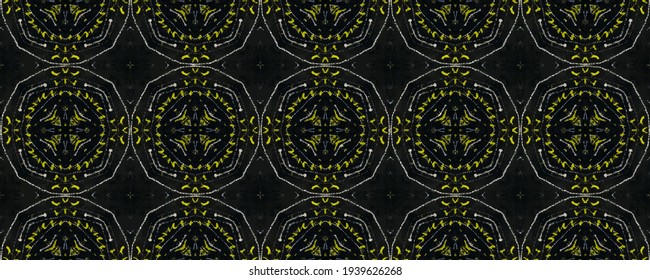 Vector Bohemian Black Texture. Craft Flower Pattern. White Wallpaper. Black Golden Line Sketch. Ikat Ancient Batik. Gold Old Drawing. Yellow Black Pattern. Golden Line Print. Turkish Template Print