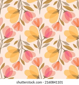 Vector boho bouquet seamless pattern background. Perfect for fabric, scrapbooking, wallpaper projects.
