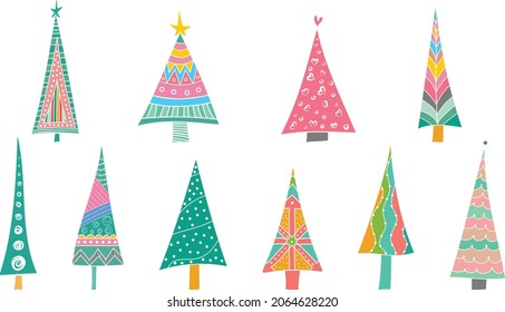 Vector del árbol de navidad boho