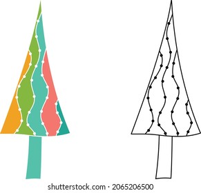 Vector of the boho christmas tree