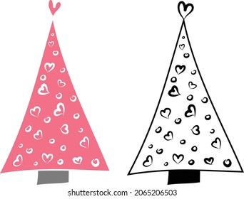 Vector of the boho christmas tree