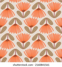 Vector boho flowers seamless pattern background. Perfect for fabric, scrapbooking, wallpaper projects.