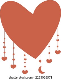 Vector del clíolo del corazón boho