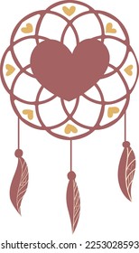 Vector of the boho heart clipart