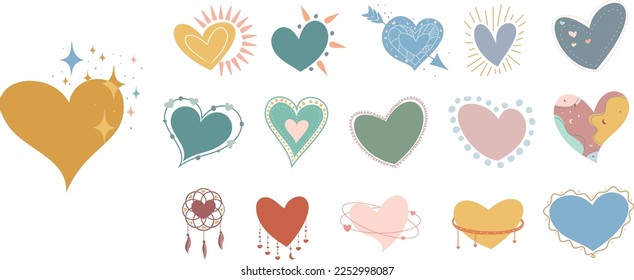 vector of the boho hearts