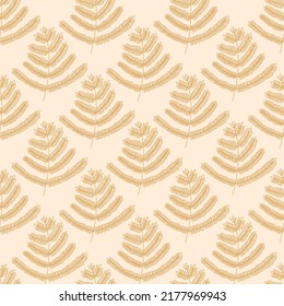 Vector Boho leaves seamless pattern background. Perfect for fabric, scrapbooking, wallpaper projects