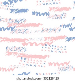 Vector boho pattern with narrow lines in trendy 2016 colors serenity and rose quartz . Hand drawn Creative Print texture for modern fashion and sportswear. EPS10.