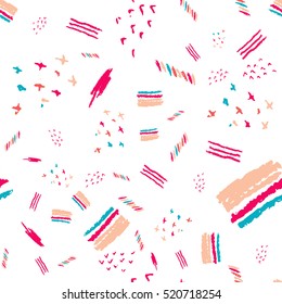 Vector boho pattern with narrow lines in trendy colors. Hand drawn Creative Print texture for modern fashion and sportswear. EPS10.