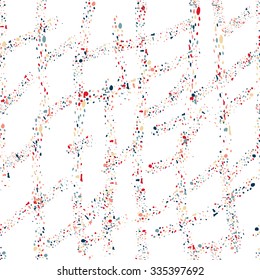 Vector boho seamless pattern with bold lines in pink and turquoise colors on white background. Hand drawn Creative Print texture for retro fashion and sportswear. EPS10