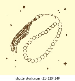 vector boho style with prayer beads to remember God
