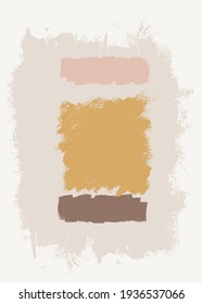 Vector boho wall art print. Trendy neutral  bohemian style acrylic painting, home decor. Abstract art in soft pastel colors. Scandinavian wall decoration. Brochure cover creative contemporary design