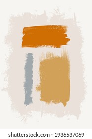 Vector boho wall art print. Trendy neutral  bohemian style acrylic painting, home decor. Abstract art in soft pastel colors. Scandinavian wall decoration. Brochure cover creative contemporary design