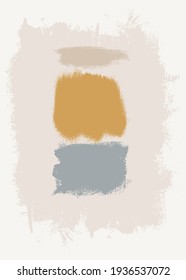 Impresión de arte en la pared del vector boho. Pintura acrílica de estilo bohemio neutro, decoración casera. Arte abstracto en suaves colores pastel. Decoración de las paredes escandinavas. Cubierta de folleto Diseño contemporáneo creativo