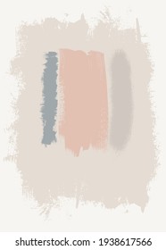 Vektor boho Wandkunst Druck. Trendneutrale böhmische Acrylmalerei, hausgemachte Einrichtung. Abstrakte Kunst in sanften Pastellfarben. Skandinavische Wanddekoration. Broschüre über kreatives zeitgenössisches Design
