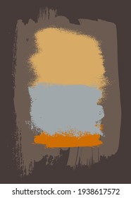 Impresión de arte en la pared del vector boho. Colorida pintura de acrílico de estilo bohemio. Afiche artístico abstracto. Los colores cálidos y de moda de la terracota son el telón de fondo creativo y contemporáneo. Decoración artística escandinava