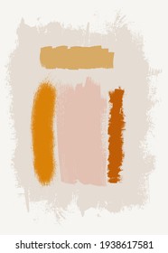 Impresión de arte en la pared del vector boho. Pintura acrílica de estilo bohemio neutro, decoración casera. Arte abstracto en suaves colores pastel. Decoración de las paredes escandinavas. Cubierta de folleto Diseño contemporáneo creativo