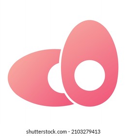 Vector Boiled Egg Glyph Gradient Icon Design
