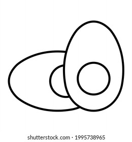 Vector Boiled Egg Outline Icon Design
