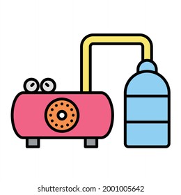 Vector Boiler Filled Outline Icon Design
