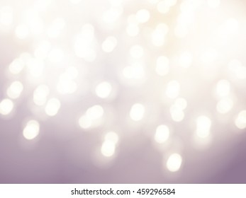 Fondo del vector. Luces blancas desenfocadas festivas. Resumen ilustración borrosa.