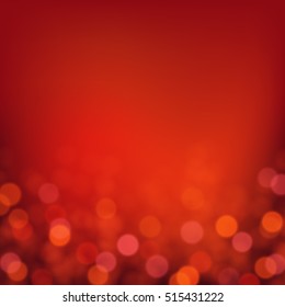 Fondo del vector. Luces rojas desenfocadas festivas. Resumen ilustración borrosa.